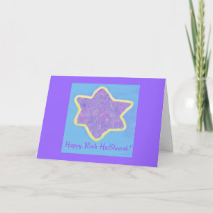 Jewish Star of David, Happy Rosh HaShonah Holiday Card