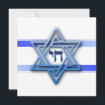 Jewish Star Of David Hebrew Chai Blue and White<br><div class="desc">Jewish Star Of David Hebrew Chai Blue and White</div>
