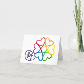 Jewish Star of Hearts Art Thank You Card