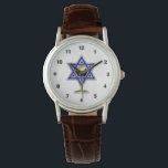 Jewish Star Watch<br><div class="desc">Jewish gifts and gift ideas featuring beautiful Jewish Star of David with a wine glass in the centre.</div>