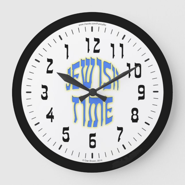 Jewish Time Reversed Numbers Wall Clock (Front)
