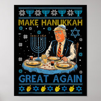 Jewish Ugly Make Hanukkah Great Again Funny Trump Poster