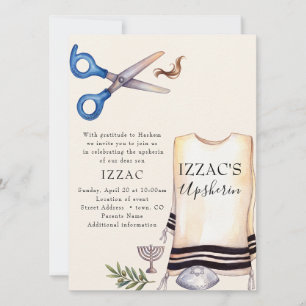 Jewish Upshernish Upsherin First Haircut Invitation