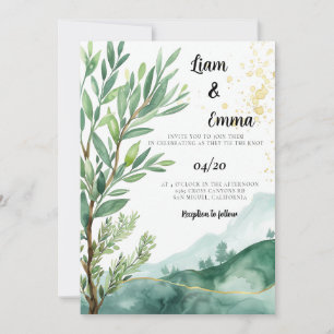 Jewish Wedding Invitation   Olive Tree Invite