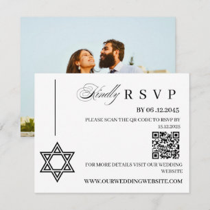 Jewish Wedding RSVP Card with Star of David