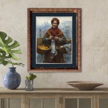 Jewish Woman Selling Oranges Vintage Art Print