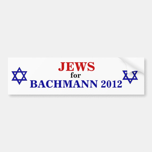 Jews for Bachmann 2012 sticker (Front)