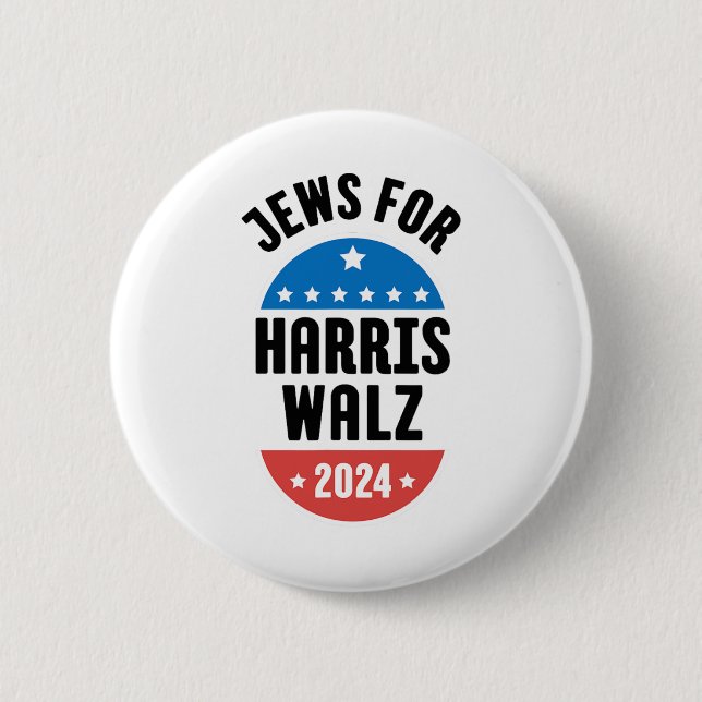 Jews For Harris Wheimer 2024  2 Inch Round Button (Front)