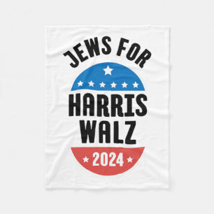 Jews For Harris Wheimer 2024 Fleece Blanket