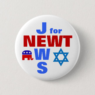 Jews for Newt 2 Inch Round Button