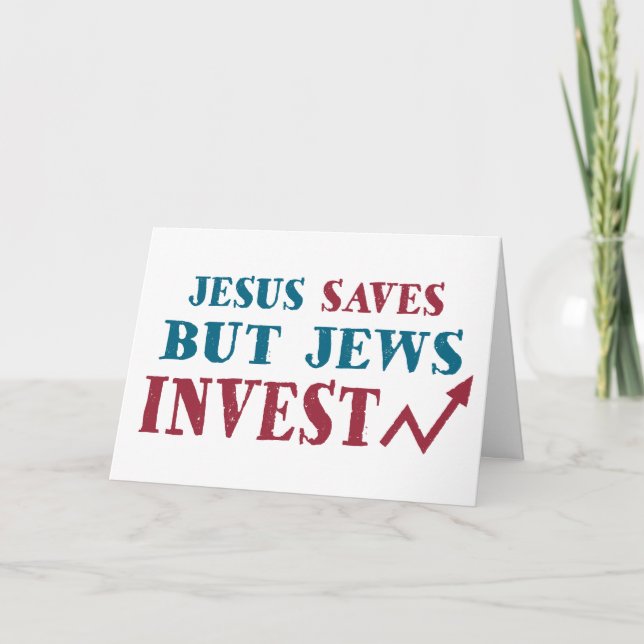 Jews Invest - Jewish finance humour Card (Front)
