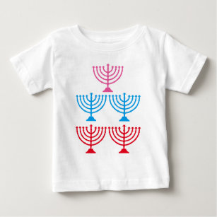 Jews Jewish Menorah sparkle candelabrum Baby T-Shirt