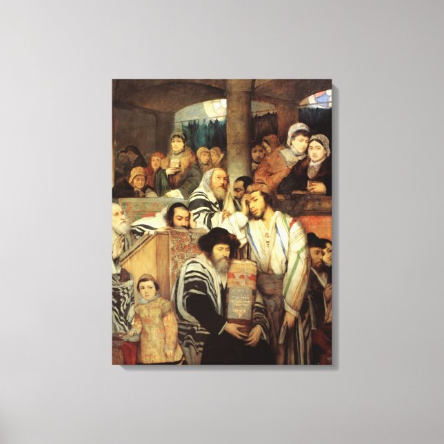 Jews Praying by Maurycy Gottlieb - Circa 1878 Canvas Print (Front)