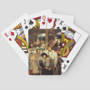 Jews Praying in the Synagogue on Yom Kippur Playing Cards