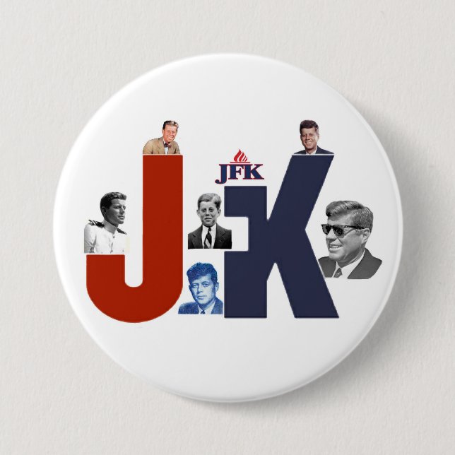 JFK 100 Years 3 Inch Round Button (Front)