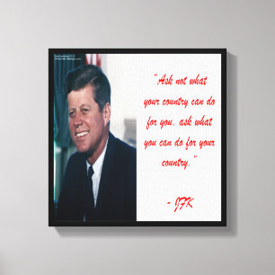 JFK & Ask Not Quote Canvas Print