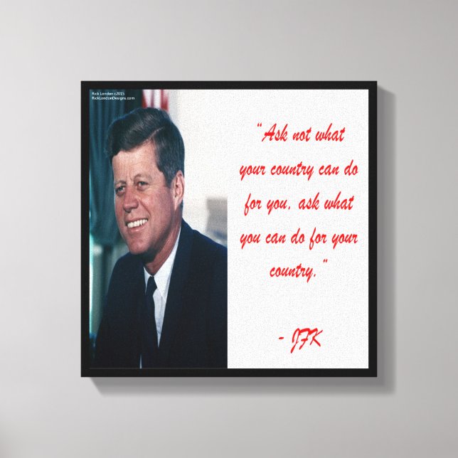 JFK & Ask Not Quote Canvas Print (Front)