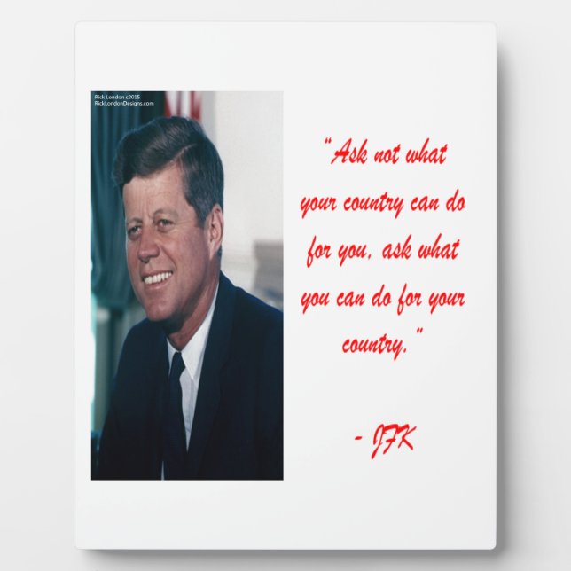 JFK & Ask Not Quote Plaque (Front)