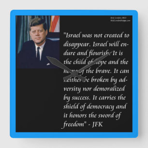 JFK & Célèbre Citation sur Israël Horloge Murale