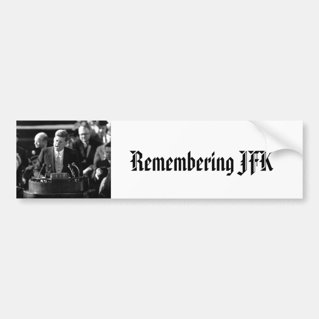 JFK Inauguaration Bumper Sticker (Front)