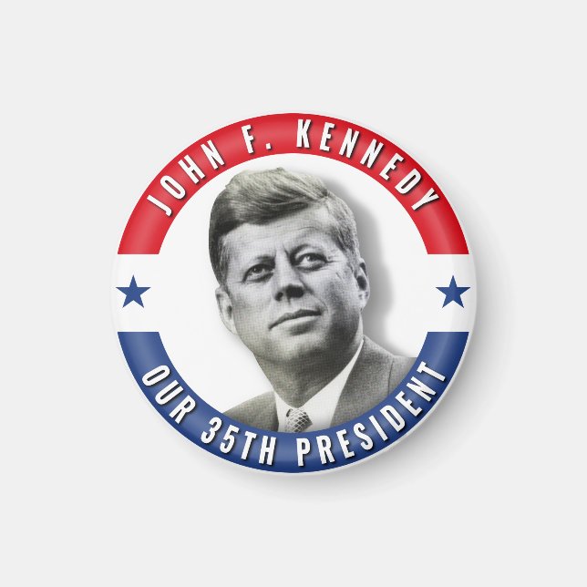 JFK John F. Kennedy 35th President POTUS Memorial Magnet (Front)