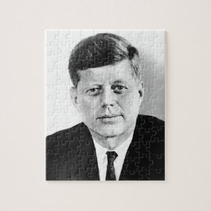 JFK John F. Kennedy Black & White Jigsaw Puzzle