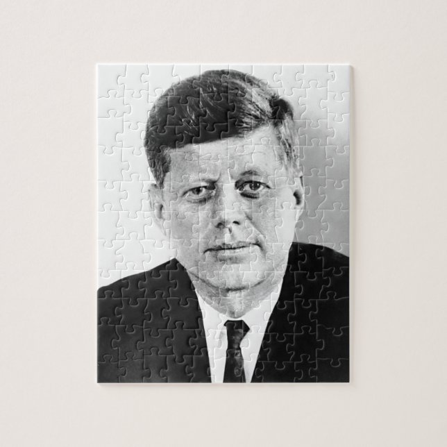 JFK John F. Kennedy Black & White Jigsaw Puzzle (Vertical)