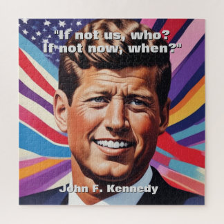 JFK John F. Kennedy Quote Motivational Inspiration Jigsaw Puzzle