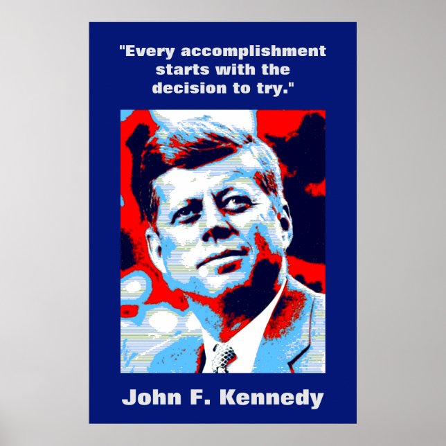 JFK John F. Kennedy Quote Motivational Inspiration Poster (Front)
