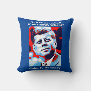 JFK John F. Kennedy Quote Motivational Inspiration Throw Pillow