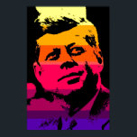 JFK John F. Kennedy Red Yellow Violet Pop Art Poster<br><div class="desc">Former American President John F. Kennedy Red,  Yellow,  Pink,  Orange,  Black & Violet Pop Art Digital Image - American History and Politics Posters Prints</div>
