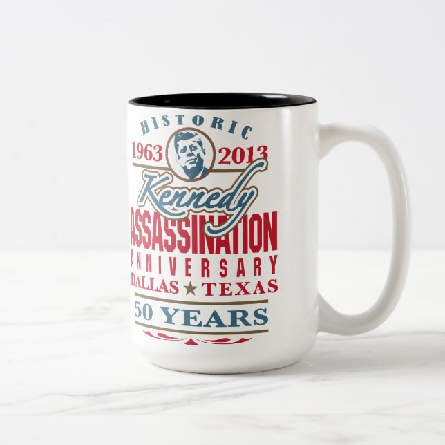 JFK Kennedy Assassination Anniversary 1963 - 2013 Two-Tone Coffee Mug (Right)