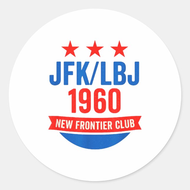 Jfk Lbj 1960 New Frontier John F Kennedy Campaign  Classic Round Sticker (Front)