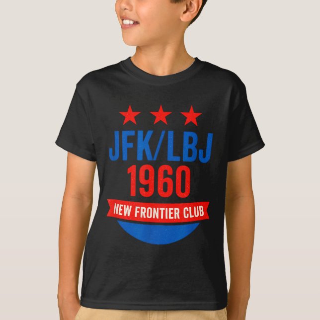 Jfk Lbj 1960 New Frontier John F Kennedy Campaign  T-Shirt (Front)