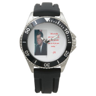 JFK & Montre citation "Ne demandez pas"