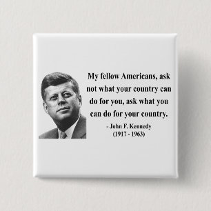 JFK Quote 3b 2 Inch Square Button