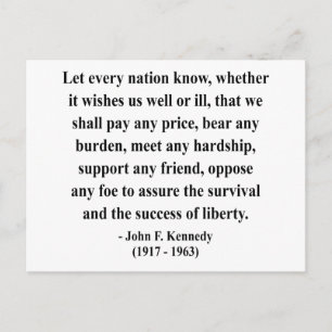 JFK Quote 5a Postcard