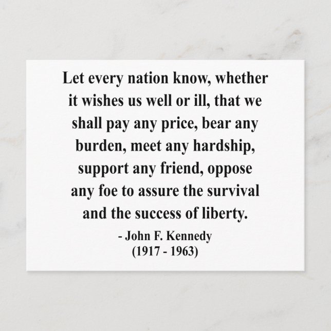 JFK Quote 5a Postcard (Front)