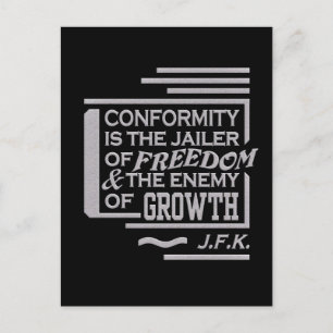 JFK quote postcard