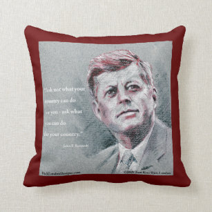 JFK & Quote Throw Pillow