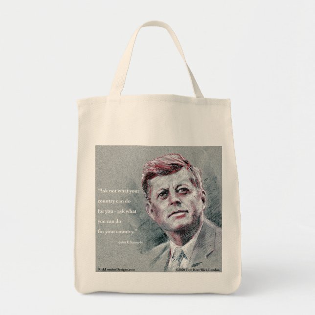 JFK & Quote Tote Bag (Front)
