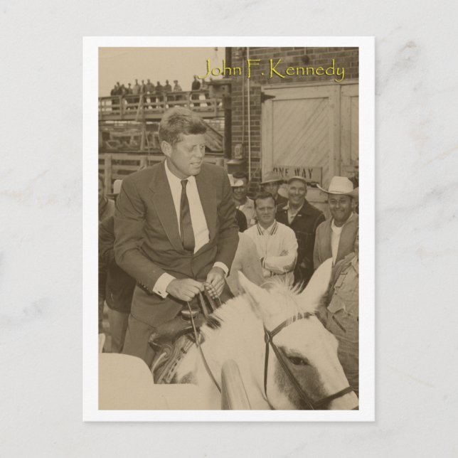 JFK riding Postcard (Front)