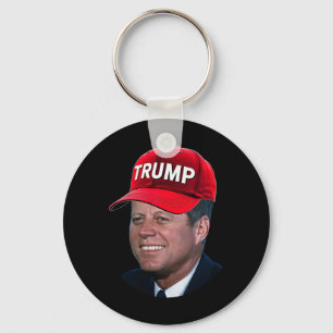 Jfk Wearing Trump Hat Funny John F Kennedy Meme Gr Keychain