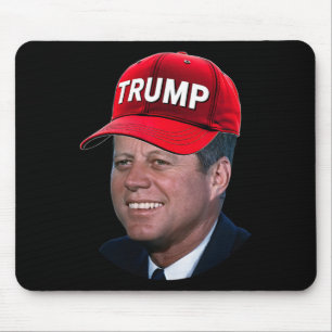 Jfk Wearing Trump Hat Funny John F Kennedy Meme Gr Mouse Pad