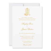 JH Monogramme ou HJ Monogramme Invitations de mari