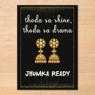 jhumka desi wedding sign acrylic invitations