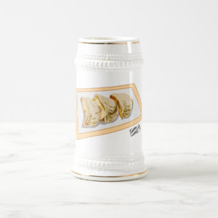 Jiaozi / Chinese dumplings cartoon illustration Beer Stein