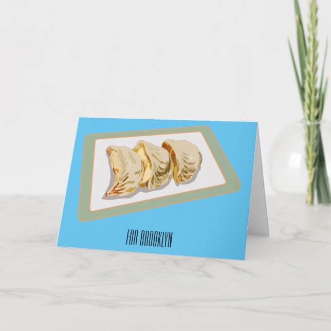 Jiaozi / Chinese dumplings cartoon illustration Card (Front)
