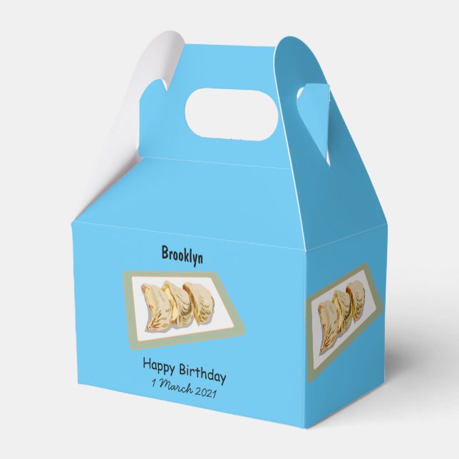 Jiaozi / Chinese dumplings cartoon illustration Favor Box (Front Side)