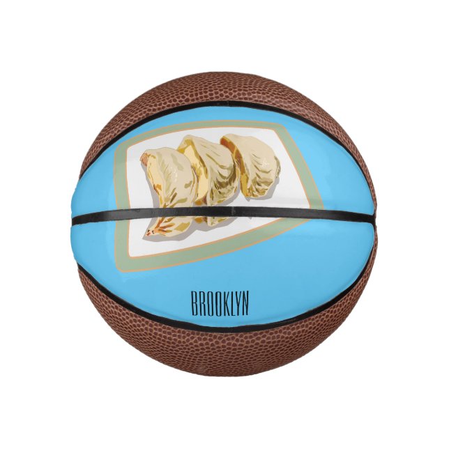 Jiaozi / Chinese dumplings cartoon illustration Mini Basketball (Front)